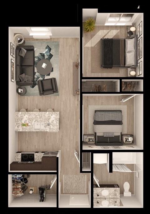 Anthem PDX Apartments D2b Floor Plan
